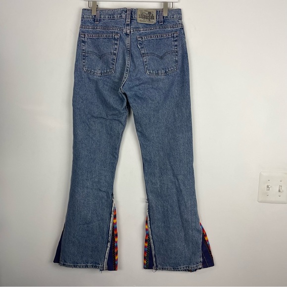 Vintage Levi’s Silvertab Denim Blue Jeans Straight & Narrow Flare Aztec - Picture 3 of 11